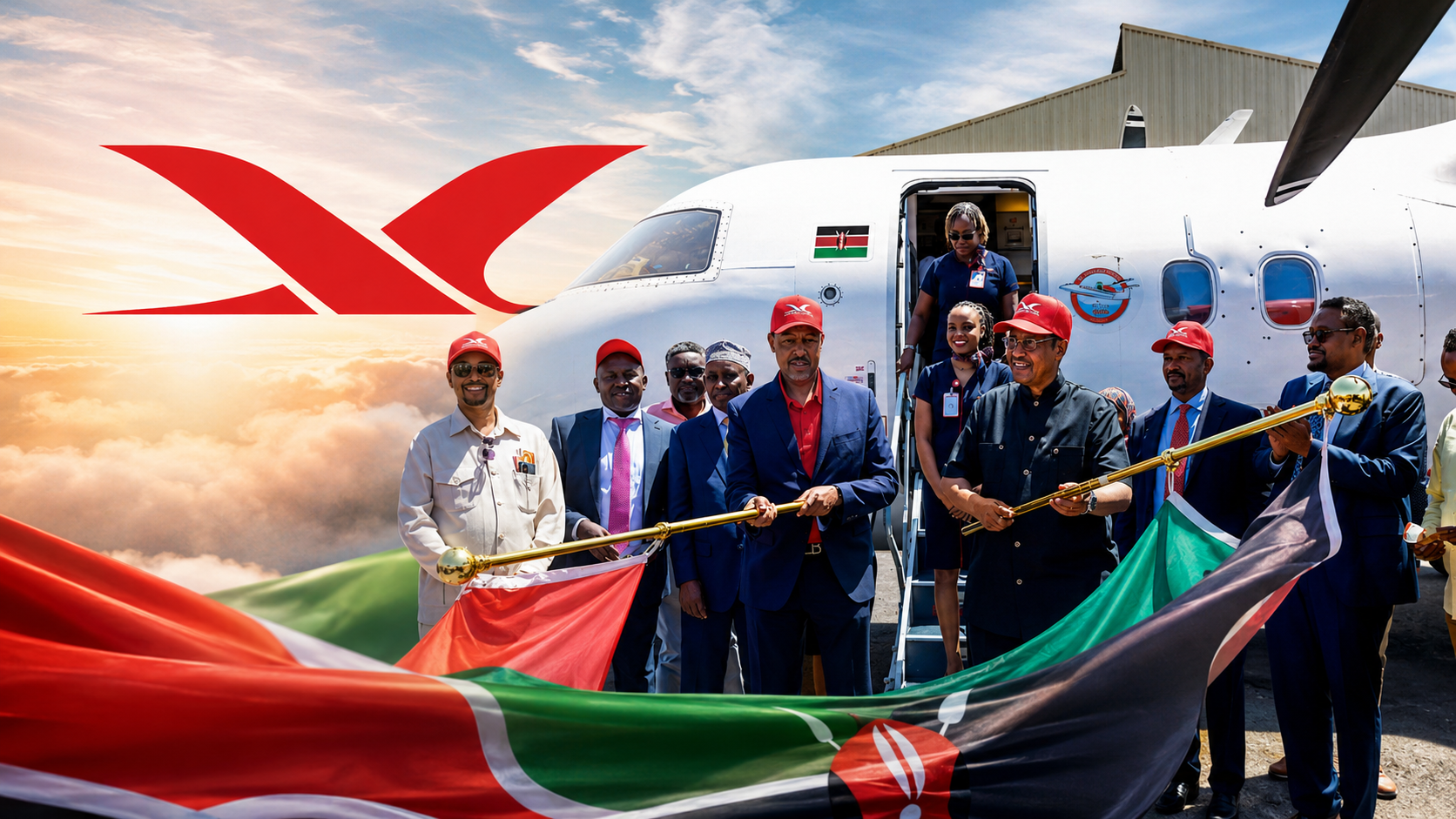 Skyward Express aircraft at Garissa Airport during the launch of the new Nairobi–Garissa scheduled flight service