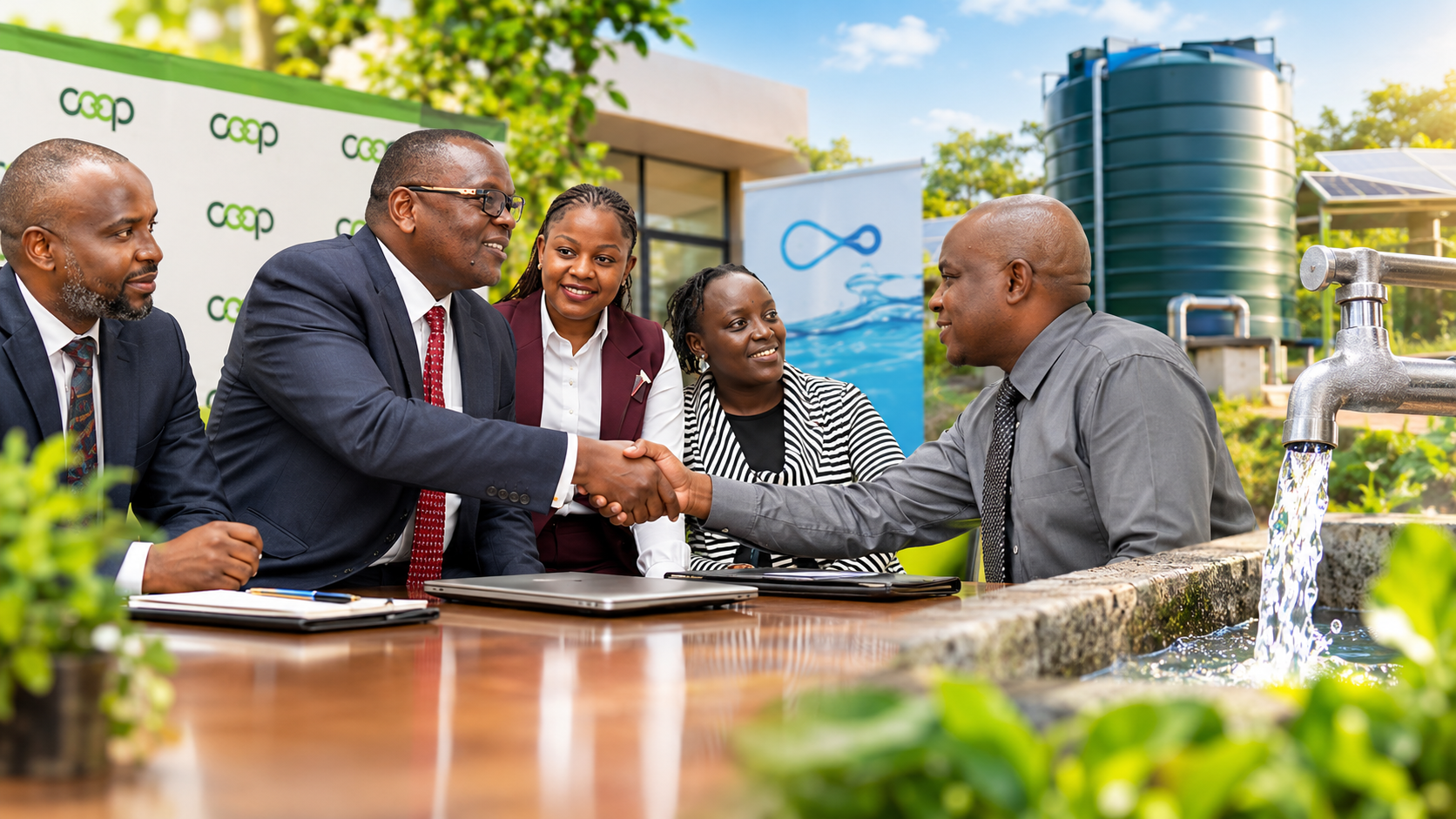 Co-op Bank Kenya officials and partners during a Meru Forum discussing asset financing for sustainable water solutions.