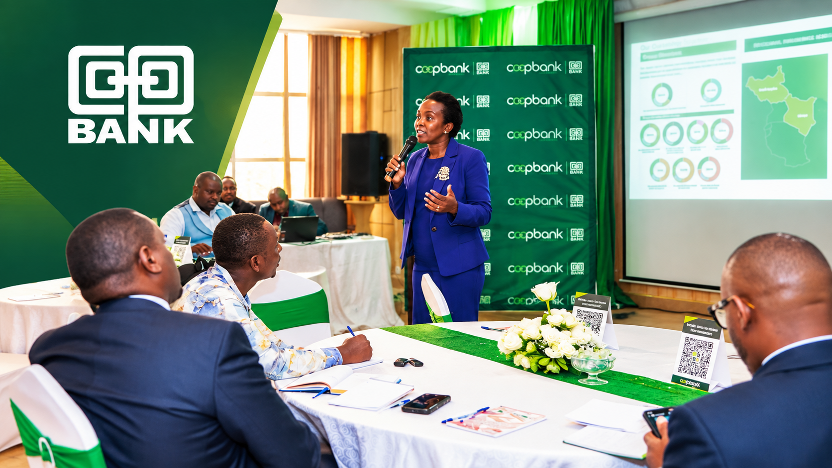 Co op Bank officials engage Central Kenya MSME representatives during a business discussion on financing, trade and enterprise support.