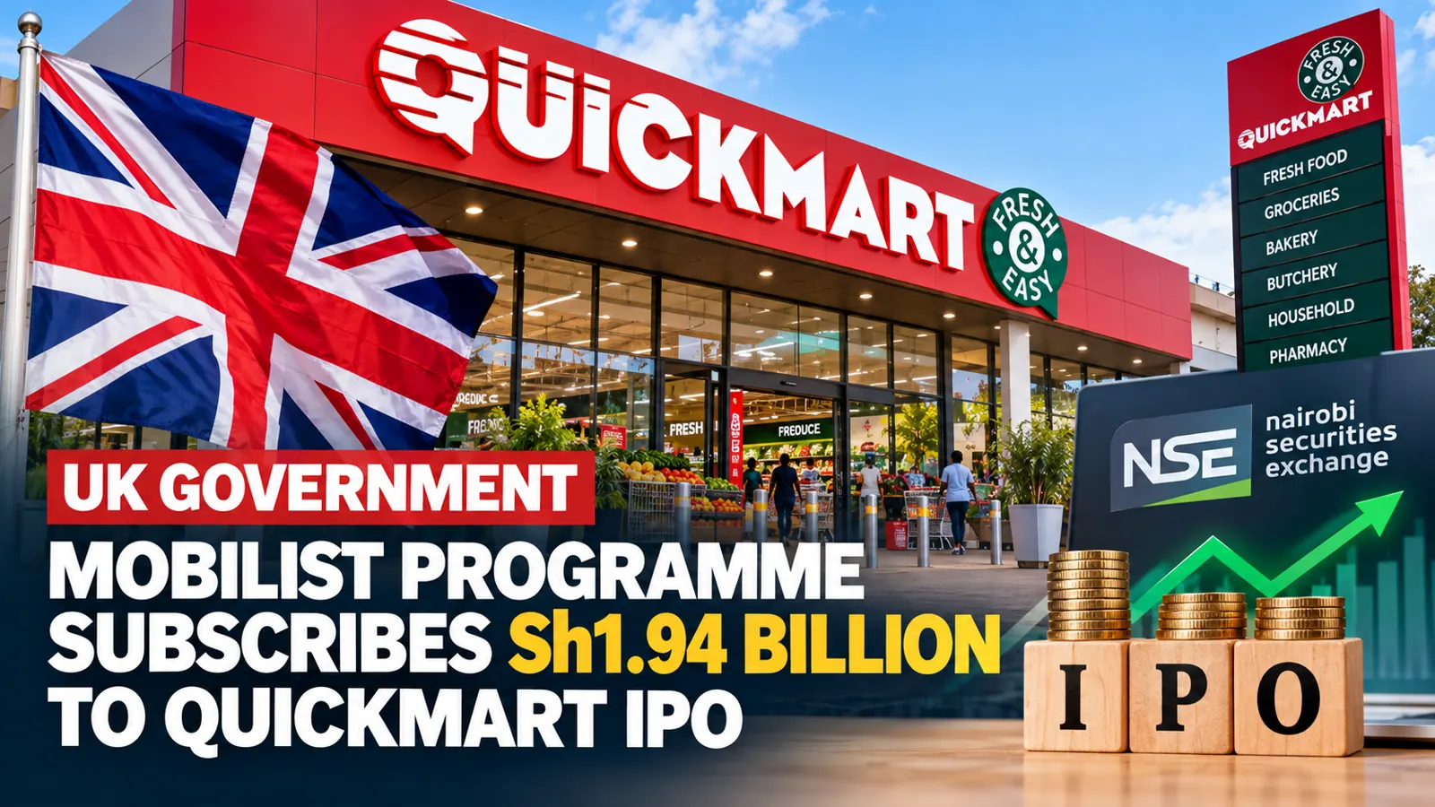 UK Government Invests Sh1.94 Billion in QuickMart IPO Ahead of NSE Listing
